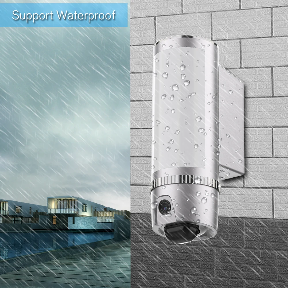 

HD 1080P Wall-Light Wireless WiFi Camera 100 Leds Motion-Detected Floodlight Security Cam Cloud Storage with Siren Alarm