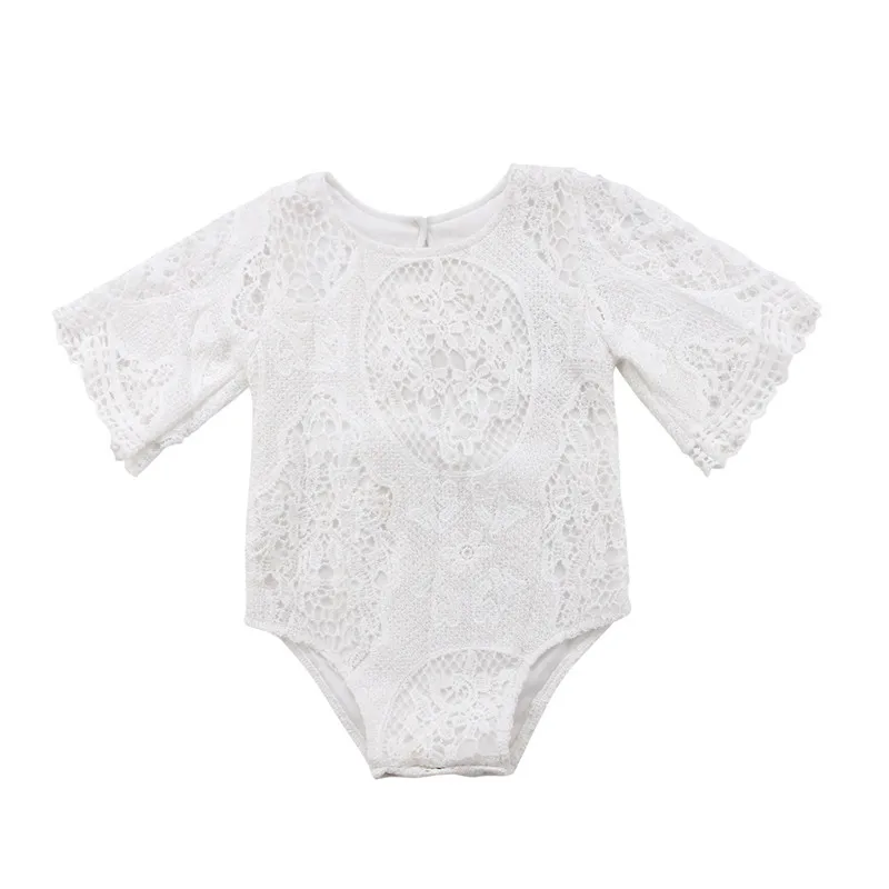 

New Arrival Kids Girls Clothing Rompers Cute Infant Toddler Baby Girls Lace Floral Hollow Out Romper Jumpsuit Outfits Sunsuit