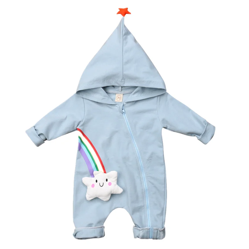 

Newborn Baby Cotton Rompers Infant Boys Girls Cute Rainbow WInter Autumn Jumpsuits Playsuit Toddler Hodded Outfits Clothes