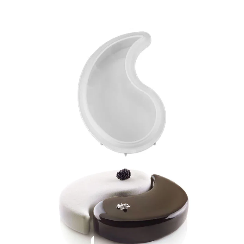 

1 Piece For Chocolate Brownie Dessert Mousse Baking Mold Yin Yang Shape Silicone Cake Candle Molds