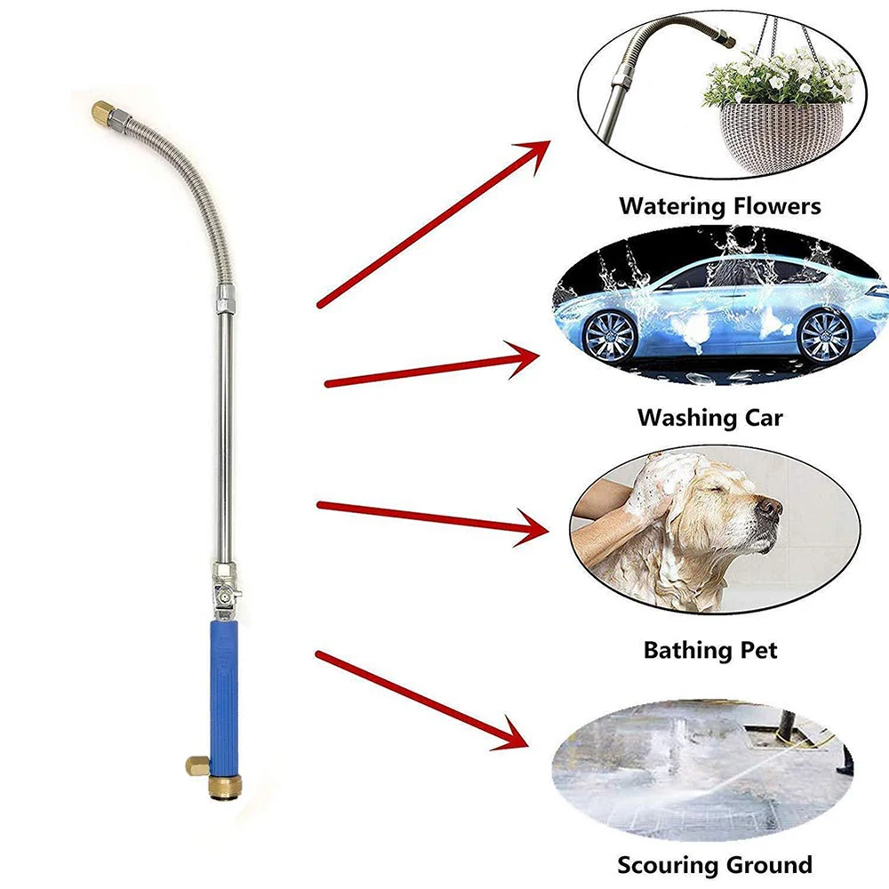 

Power Washer Wand High Pressure Water Hose Attachment Nozzle Flexible Glass Cleaner Extendable Garden Watering Spring