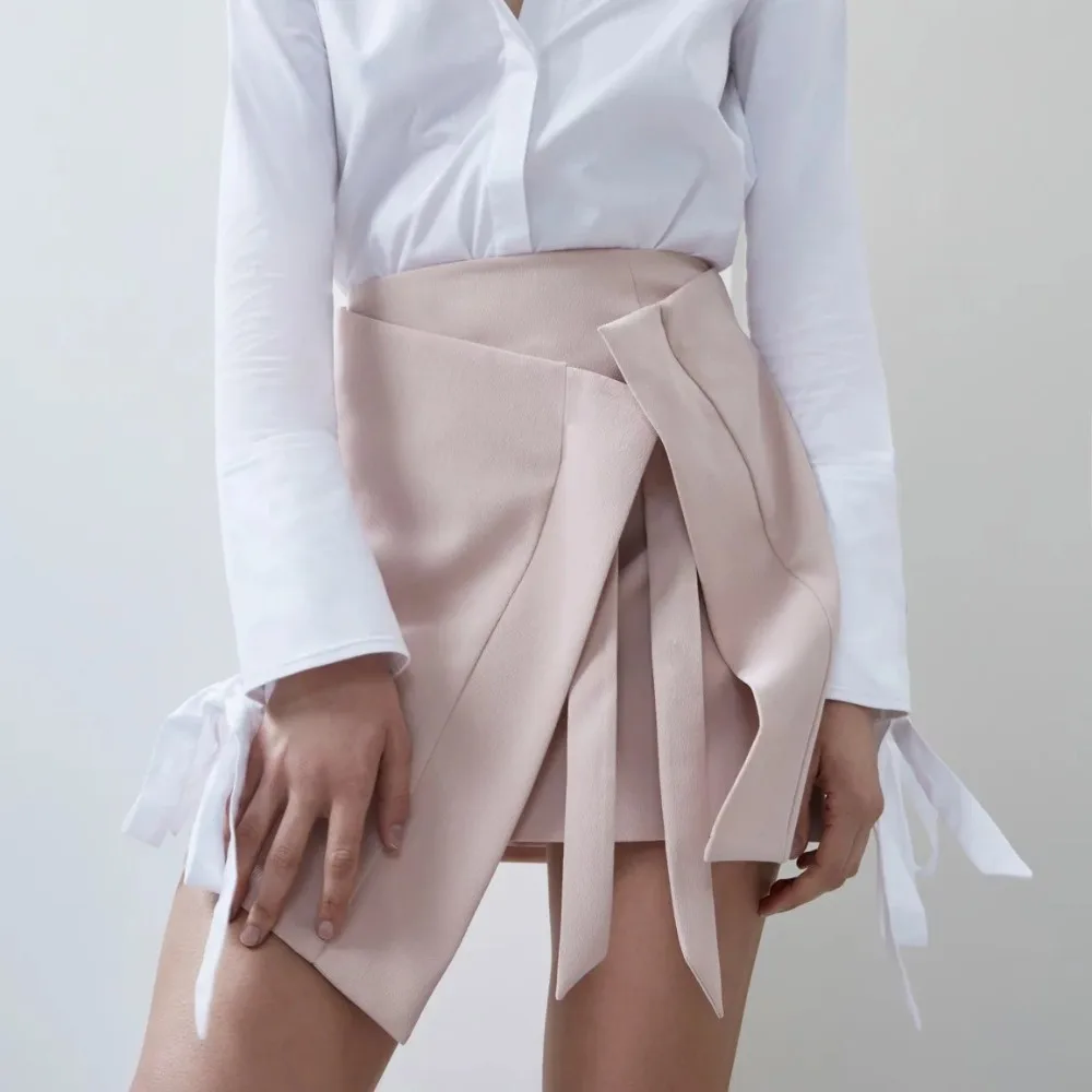 

TVVOVVIN2019 Summer Womens New Lrregular Skirt High Street Fashion Slim High Waist A-line Solid Color Wild Skirt H784