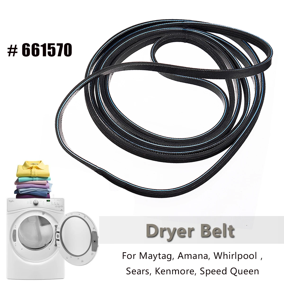 230cm*0.6cm Dryer Drum Belt For Whirlpool Sears Kenmore Maytag Amana 661570 3387610 AP2911808 PS382430 230cm*0.6cm Dryer Drum Belt For Whirlpool Sears Kenmore Maytag Amana 661570 3387610 AP2911808 PS382430