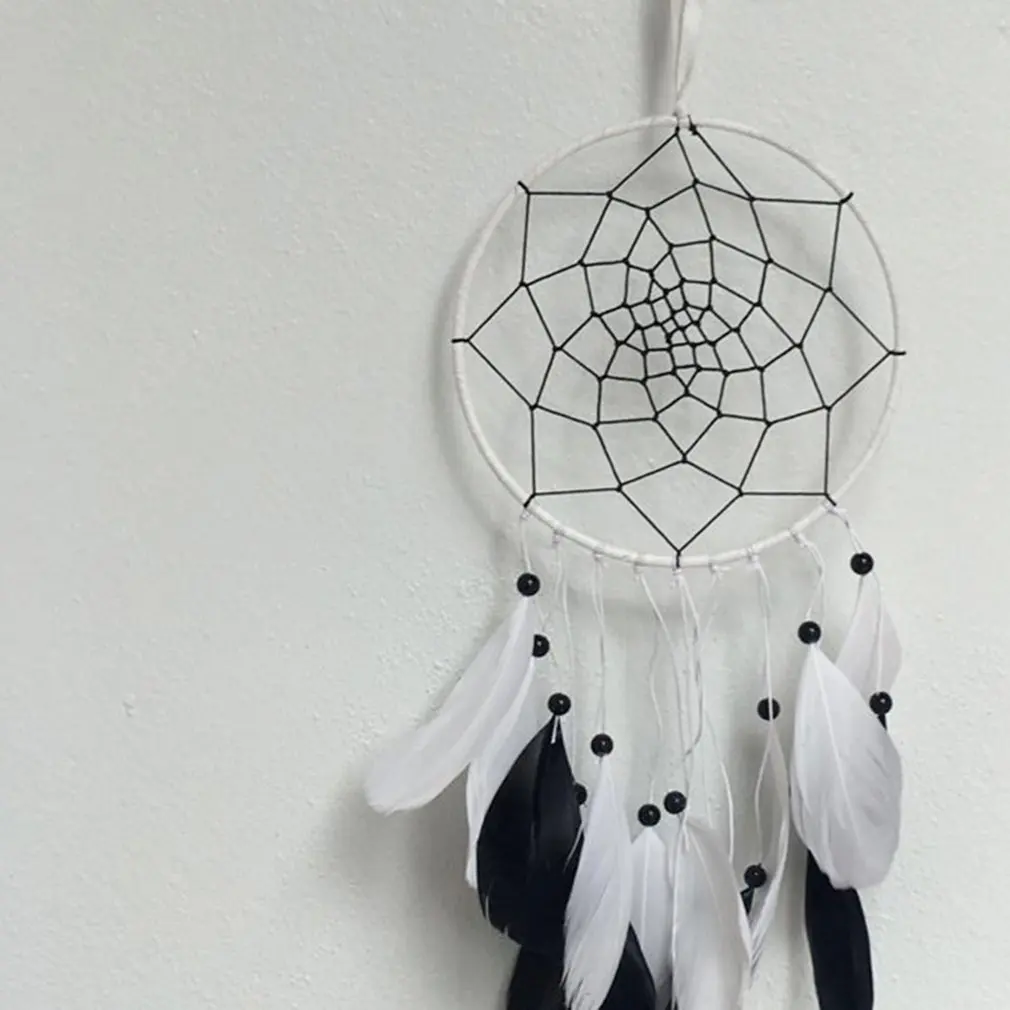 

Caught Dreams Dream Catcher Traditional Wall Art Peace Messenger Dreamnet Handmade Feather Hanging Home Wall Decoration