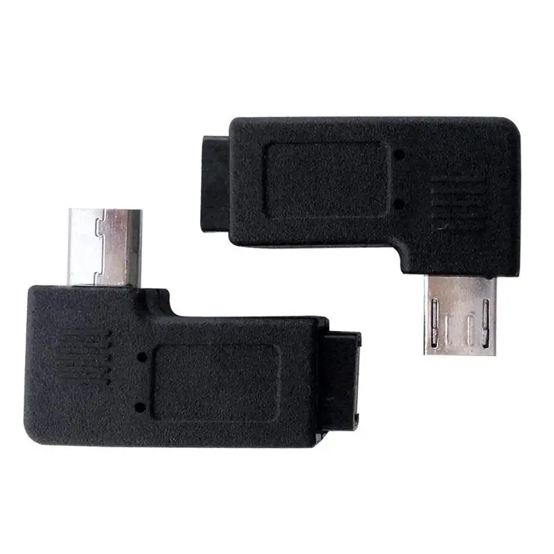 2 шт. 90 градусов левый и правый угловой мини USB 5pin мужчина к Micro Женский