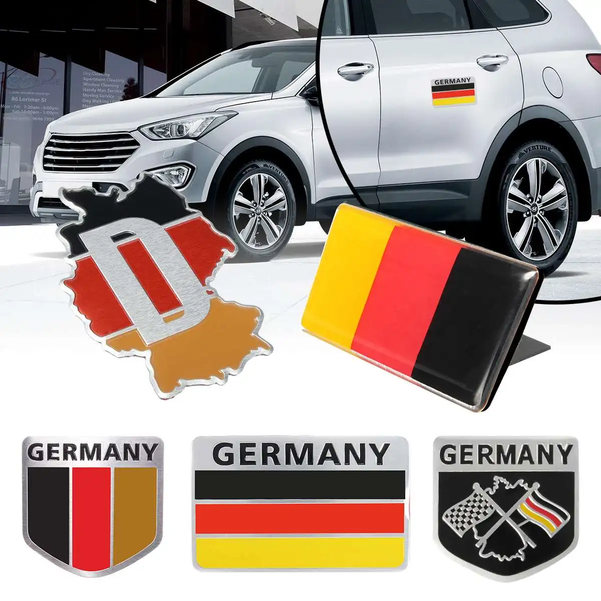 

Germany Flag German 3D Aluminum alloy Badge Auto Car Body Front Emblem Stickers Racing Sports motorcycle Automobile Decal