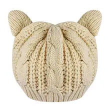 TinkSky/1 шт., вязаная шапка в форме кошачьих ушей, шапка, шапка для женщин, зима, осень