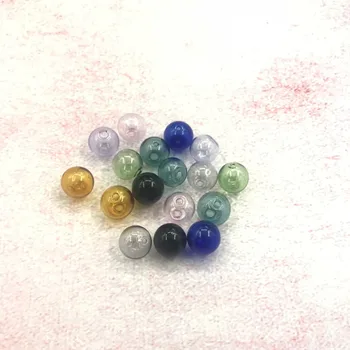 

100pcs/lot 12mm mix color one hole glass ball hollow glass bottle globe vial pendant glass globe orb ball beads findings decor