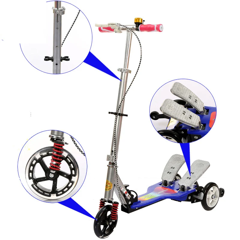 

Shouhutongnian 002 Best Kick Scooter kids Adults Enfant 2 Wheel Gift Two-wheel Skateboard Aluminum Alloy Pedal Foldable Riding