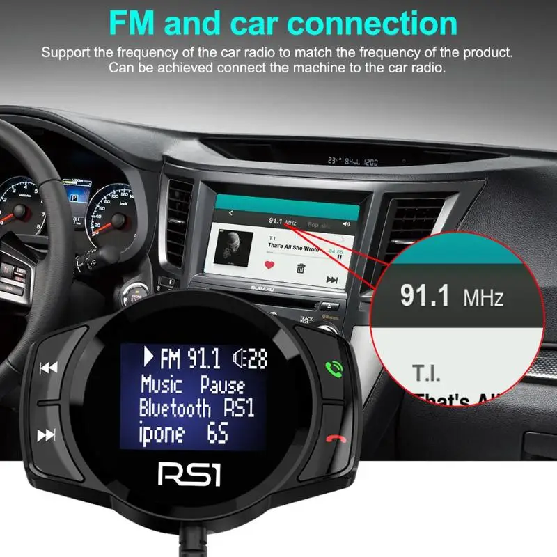 1,4 дюймов RS1 HD большой экран Автомобильный Bluetooth голосовой отчет FM запуск MP3-плеер Автомобильный Bluetooth телефон автомобильное зарядное устройство Внешняя TF карта