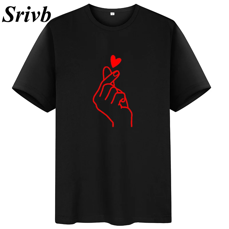Srivb اليد الحب الجرافيك التي شيرت النساء Camiseta موهير الصيف مضحك الجرافيك طباعة إمرأة T قميص الشارع الشهير محب عارضة المحملة قميص