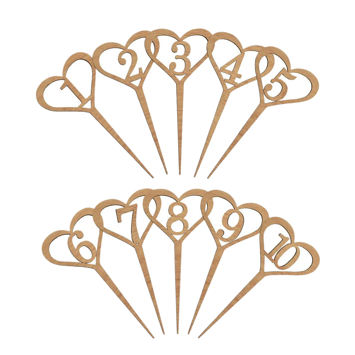 

Wedding Table Numbers 10 Pack (1-10) Wedding Wooden Desk Number Cards Party Seat Card Holder Banquet Reception and Flower Deco