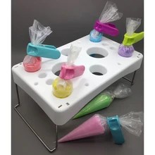 1 шт. складной торт трубопровод полка для пакета PP кондитерский мешок Стенд стойка трубопровод сумка держатель крем рабочий настольный держатель инструмент для украшения торта хранения