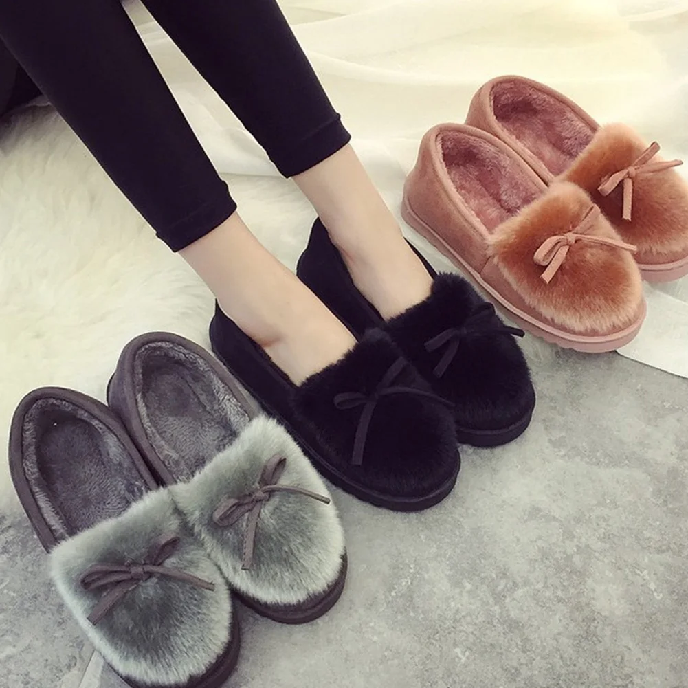 snow faux fur platform slip on loafer