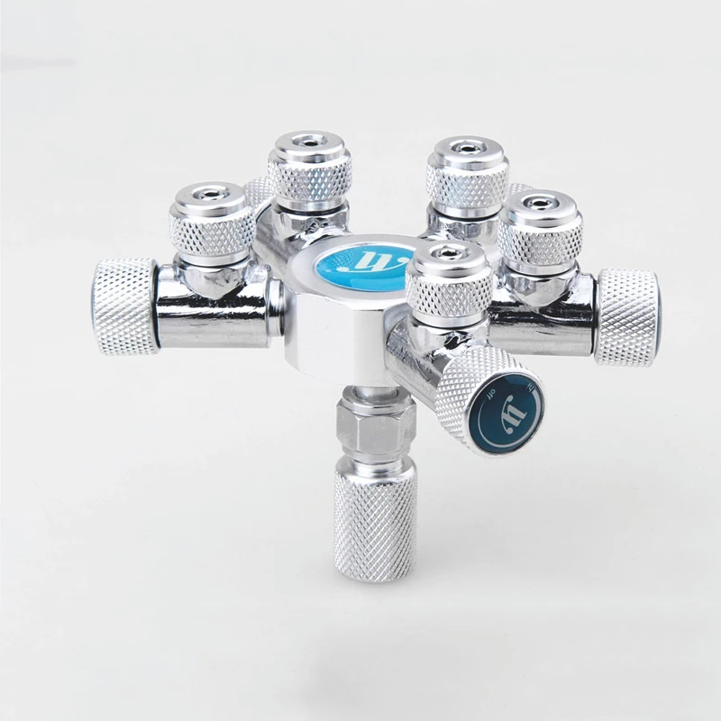 

New Aquarium Co2 Distributor Splitter Needle Valve Multi Way Solenoid Regulator Check Valve Bubble Counter Home Garden Supplies