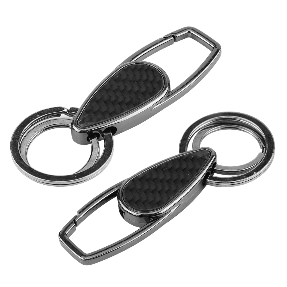 

Carbon Fiber Steel Key Fob Chain Clasp Anti-Lose Keyring Pendant Car Keyring Keychain Auto Key Ring Holder Universal
