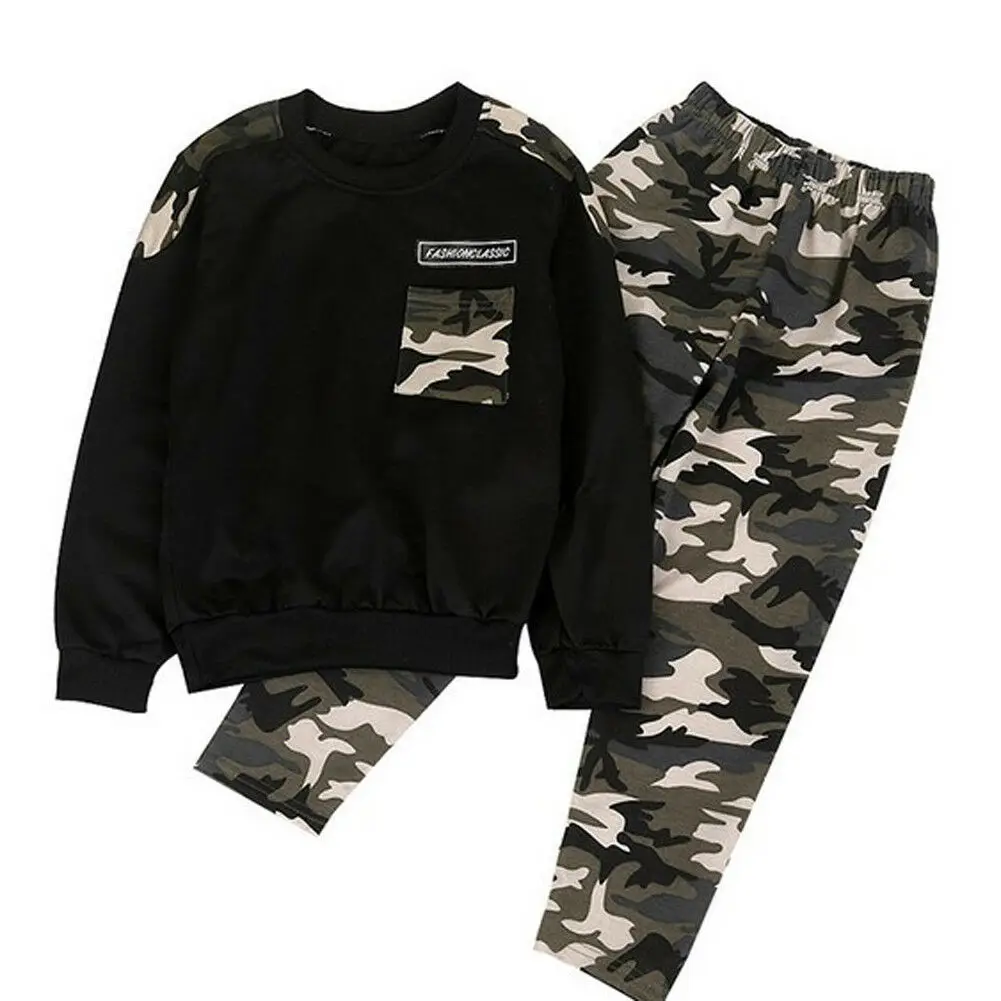 2019 Cotton Kids Bodysuit Long Sleeve Baby Boy Fashion Camouflage Suit