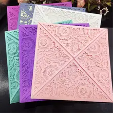 10 PCS Pack Hollow Greeting Cards Vertical Laser Cut Butterfly Invitations Cards Kits For Wedding Bridal