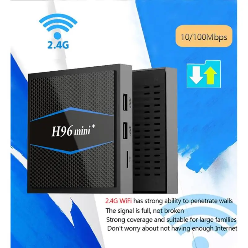 

H96 Mini+ Amlogic S905W Set-top Box Quad Core Android 7.1 TV Smart Box 2GB RAM 16GB ROM 2.4G WiFi USB HDMI 4Kx2K Media Player