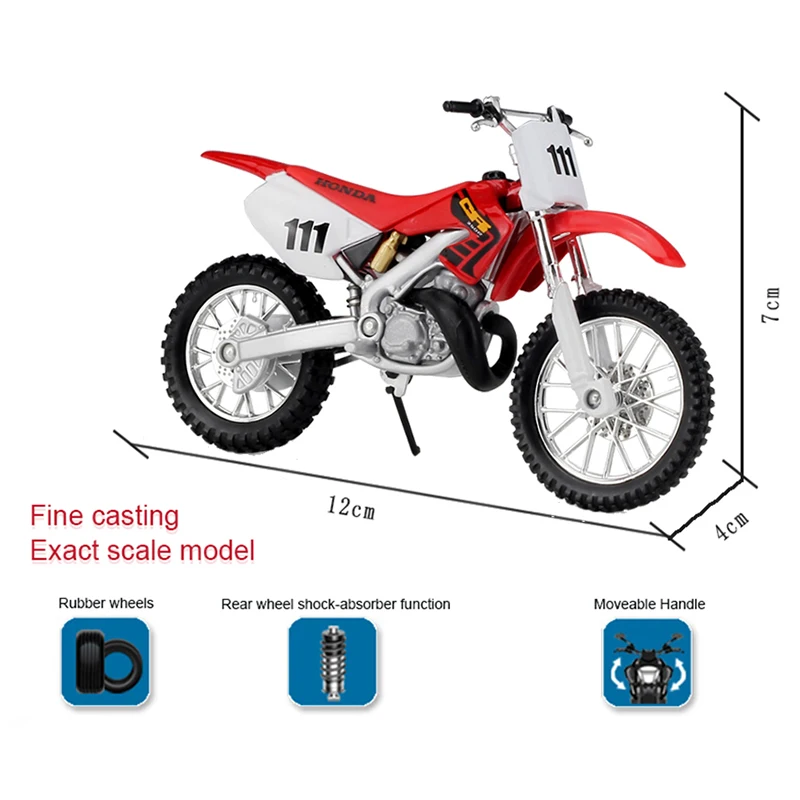 MAISTO 1:18 HON & DA CR250R Литая модель мотоцикла из сплава работающая Коротковолновая
