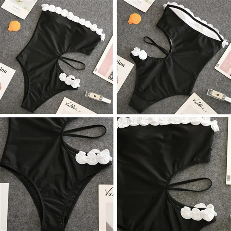 Women Sexy Swimwear 3D Flower Bandeau Bathing Suit One-piece Swimming Clothes 2019 Solid Color Wrap Chest e Beach Bikini Women Sexy Swimwear 3D Flower Bandeau Bathing Suit One-piece Swimming Clothes 2019 Solid Color Wrap Chest e Beach Bikini
