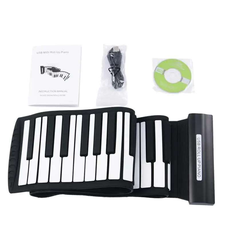 

61 Key Portable Hand Roll Piano Professional Version Folding Electronic Organ Practice MIDI Keyboard With Chord