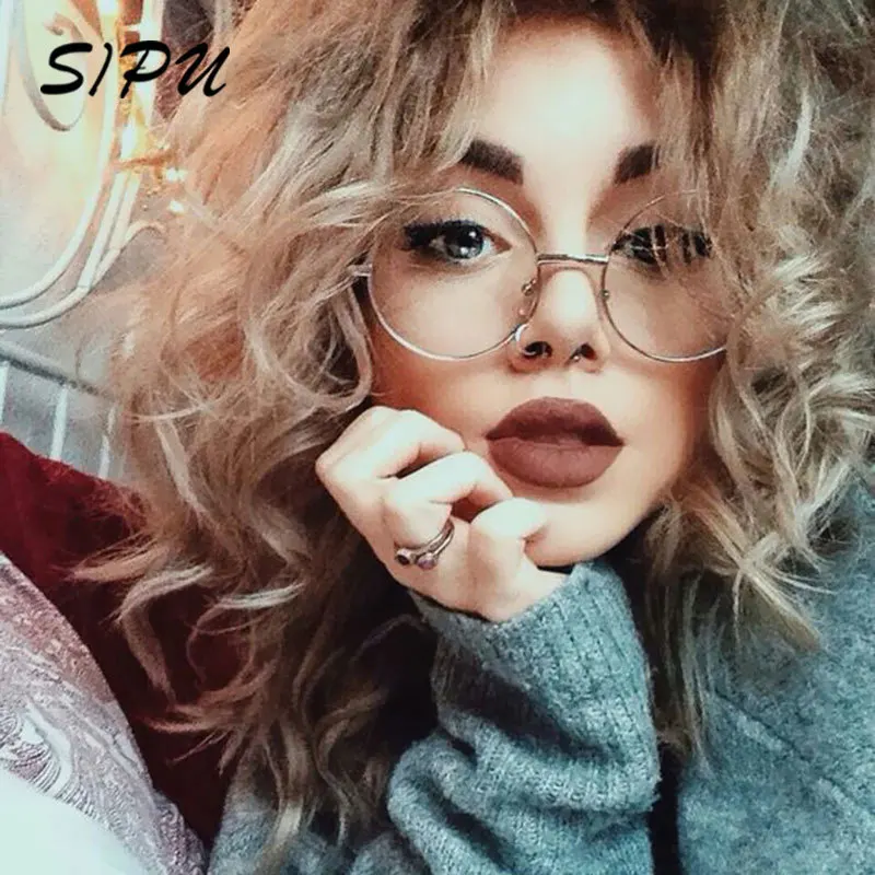 Винтаж круглый Очки Для мужчин Солнцезащитные очки для женщин Для женщин из металла Рамки прозрачные линзы прозрачные Гарри Поттер очки ретро женские оптика eyeglasse