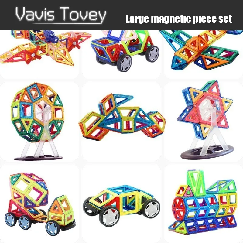 

Vavis Tovey 30-200pcs Magnetic Building Blocks 3D Educational DIY kits Magnet Designer Constructor Accessory Toys kids Gift