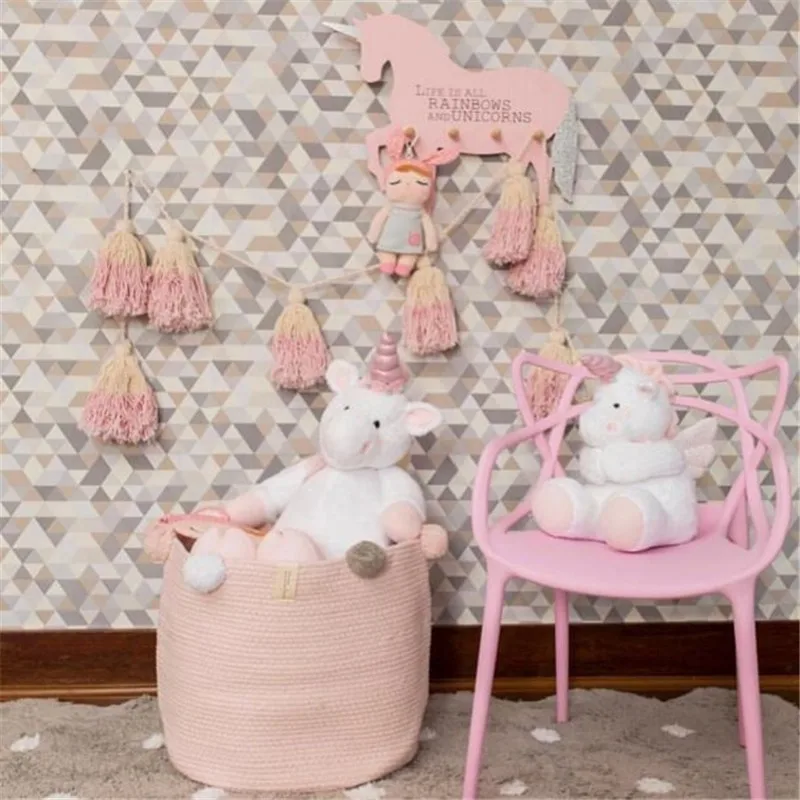 Ins نمط الشعر الكرة حقيبة التخزين سلة الغسيل بنات غرفة ديكور المنزل تخزين منظمة المنزل اكسسوارات الديكور لعبة تخزين