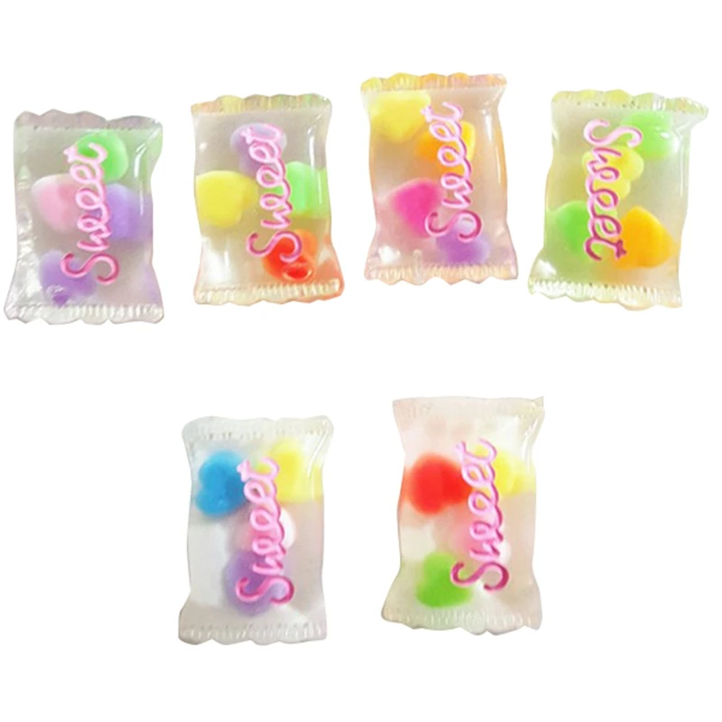 

20PCS Sweet Resin Candy Flatback Miniature Jelly Candy Cabochon Scrapbooking Diy Hair Accessory Phone Decor Deco Parts