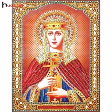 HUACAN алмазная живопись особой формы 5D кристалл круглый Diy пользовательские значки домашний декор мозаика Бриллиантовая вышивка, религиозная 22x28CM