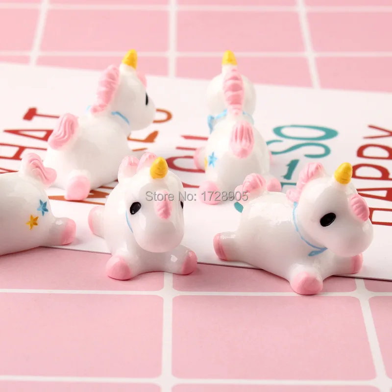 

Resin Unicorn Craft cabochon 3D flat back resin cabochons 5 pcs 30x16x24 mm Cute Lovely kawaii resin Unicorn
