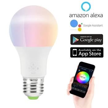 

1 PCS E27 4.5W Smart Light Bulb APP Remote Control WIFI Light Bulb Color Compatible with Alexa Google Home Assistant and IFTTT
