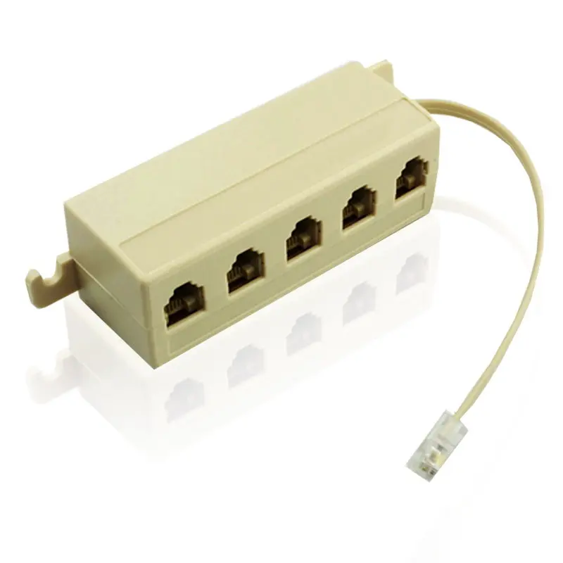 

CYDZ 5 Way Outlet 6P4C RJ11 RJ12 Telephone Phone Modular Jack Line Splitter Adapter 1-in-5-out