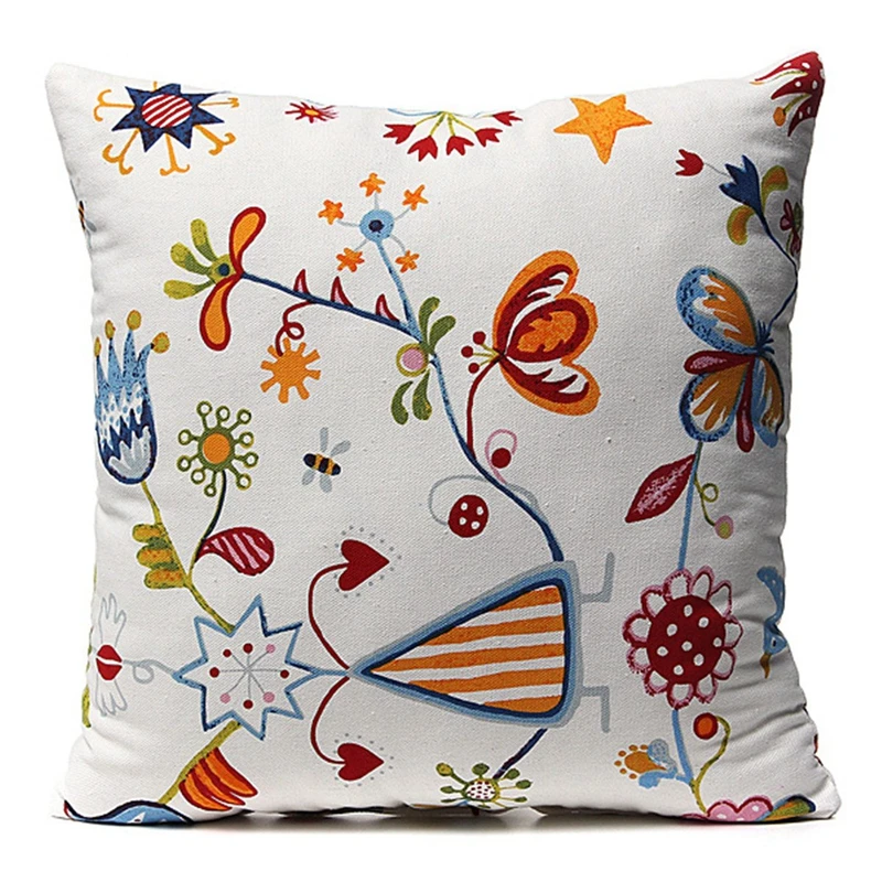 

Pillow 40x40 Pillow Cotton and linen pillowcase Birds pattern