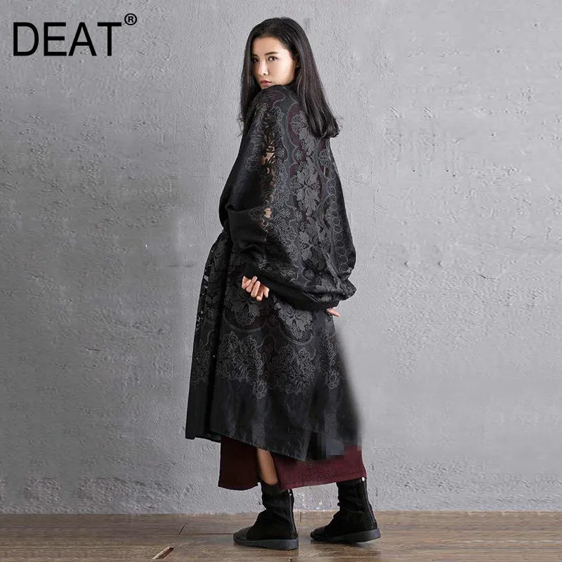 

[DEAT] High Quality 2019 Spring Loose Print Big Size Hollow Out Drawstring Personality Scarf Shawl Fashion New Women's LC06