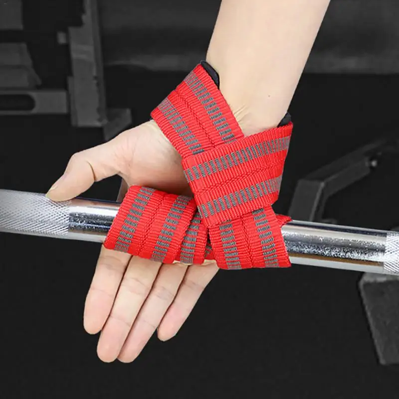 اللياقة البدنية الأساور مع الاثقال Deadlift المطاط جديد مضاد للانزلاق حزام 1 زوج من رفع الاثقال المعصم حماة حزام اللياقة البدنية