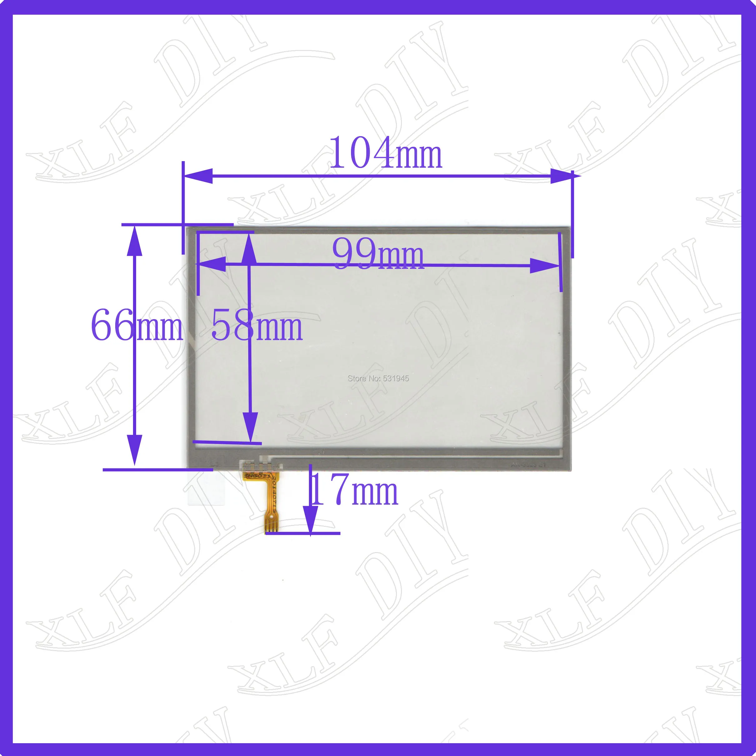 ZhiYuSun 4.3inch 4-wire resistive touch panel 104*66mm for Car DVD Navigator screen 104mm*66mm glass this is compatible | Компьютеры и