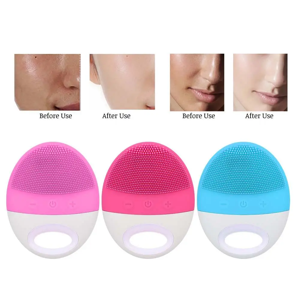

3 Colors Electric Ultrasonic Silicone Cleansing Device Facial Cleaner Beauty Instrument Facial Cleaning Care Tools 5