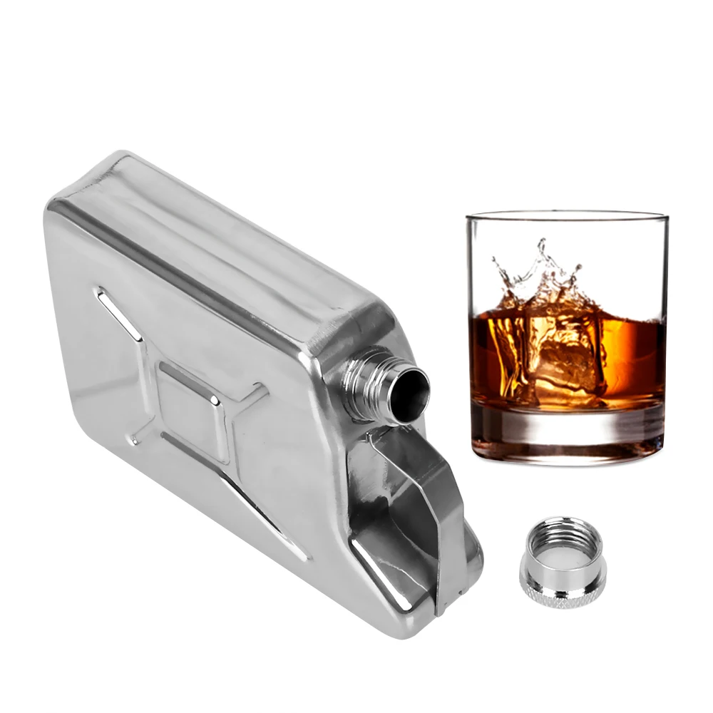 

5oz Stainless Steel Drinkware Hip Flasks Alcohol Wine Container Gasoline Bucket Style Whisky Vodka Bottle Kit