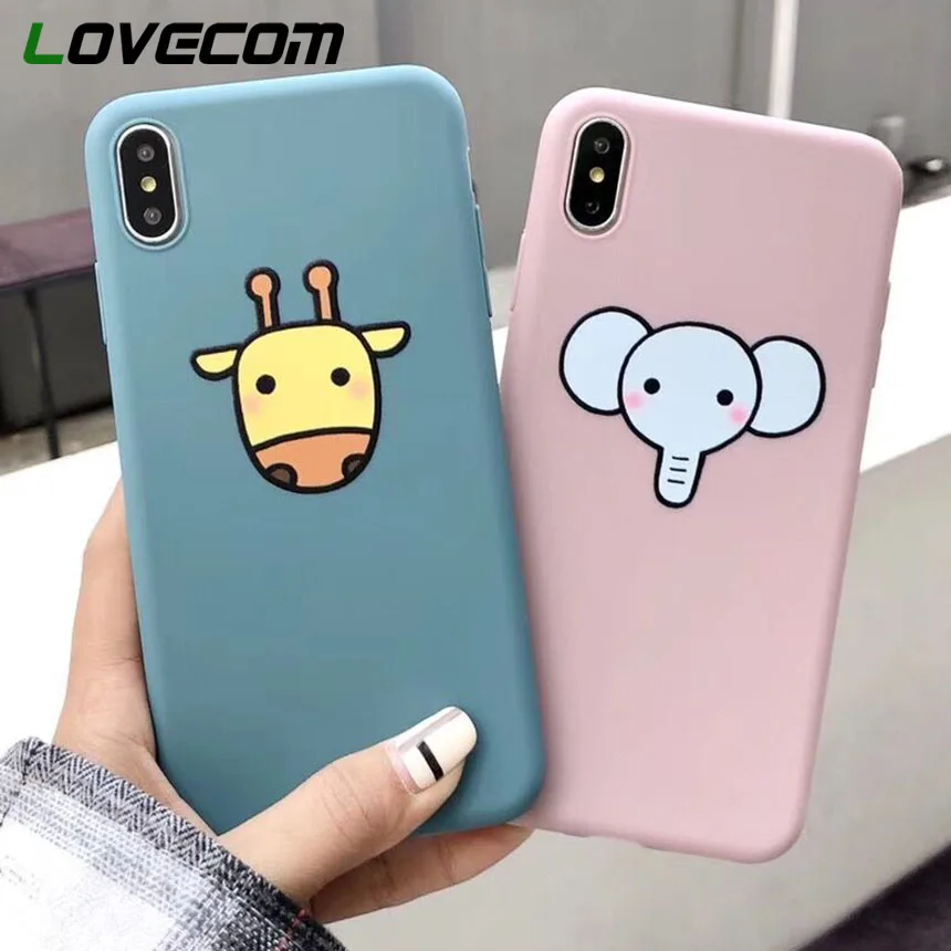 LOVECOM Cute Cartoon Case For iPhone XS Max XR XS 6 6S 7 8 Plus Full Body Giraffe Elephant Soft TPU Phone Back Cover Cases Gift LOVECOM Cute Cartoon Case For iPhone XS Max XR XS 6 6S 7 8 Plus Full Body Giraffe Elephant Soft TPU Phone Back Cover Cases Gift