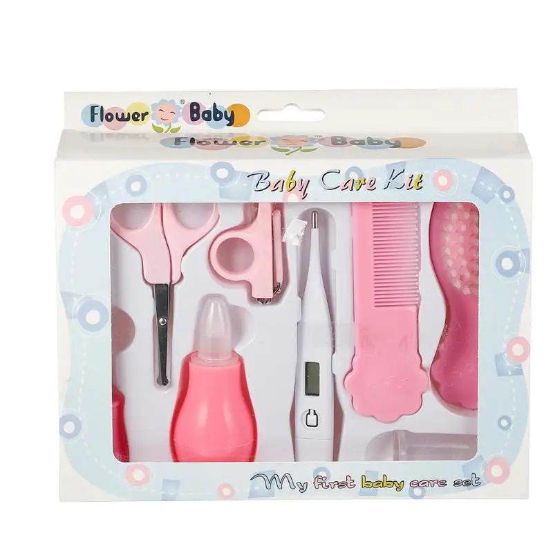 

8pcs/set Newborn Babies Nail Scissors Children Kids Nail Trimmer Manicure Tool Thermometer+Nasal Aspirator
