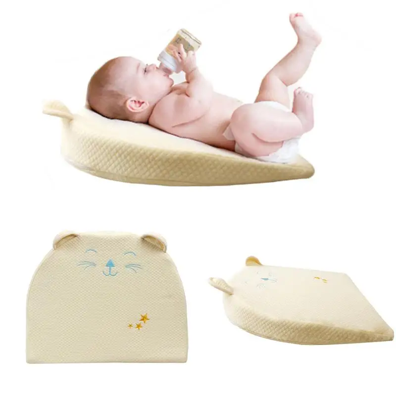 

Memory Cotton Baby Pillow Anti-overflow Milk Anti-spitting Milk Round Slope Pad Cartoon Wedge Baby Pillows