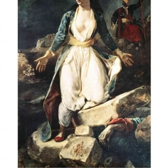 Greece expiring on the Ruins of Missolonghi 1826 Poster Print by Eugene