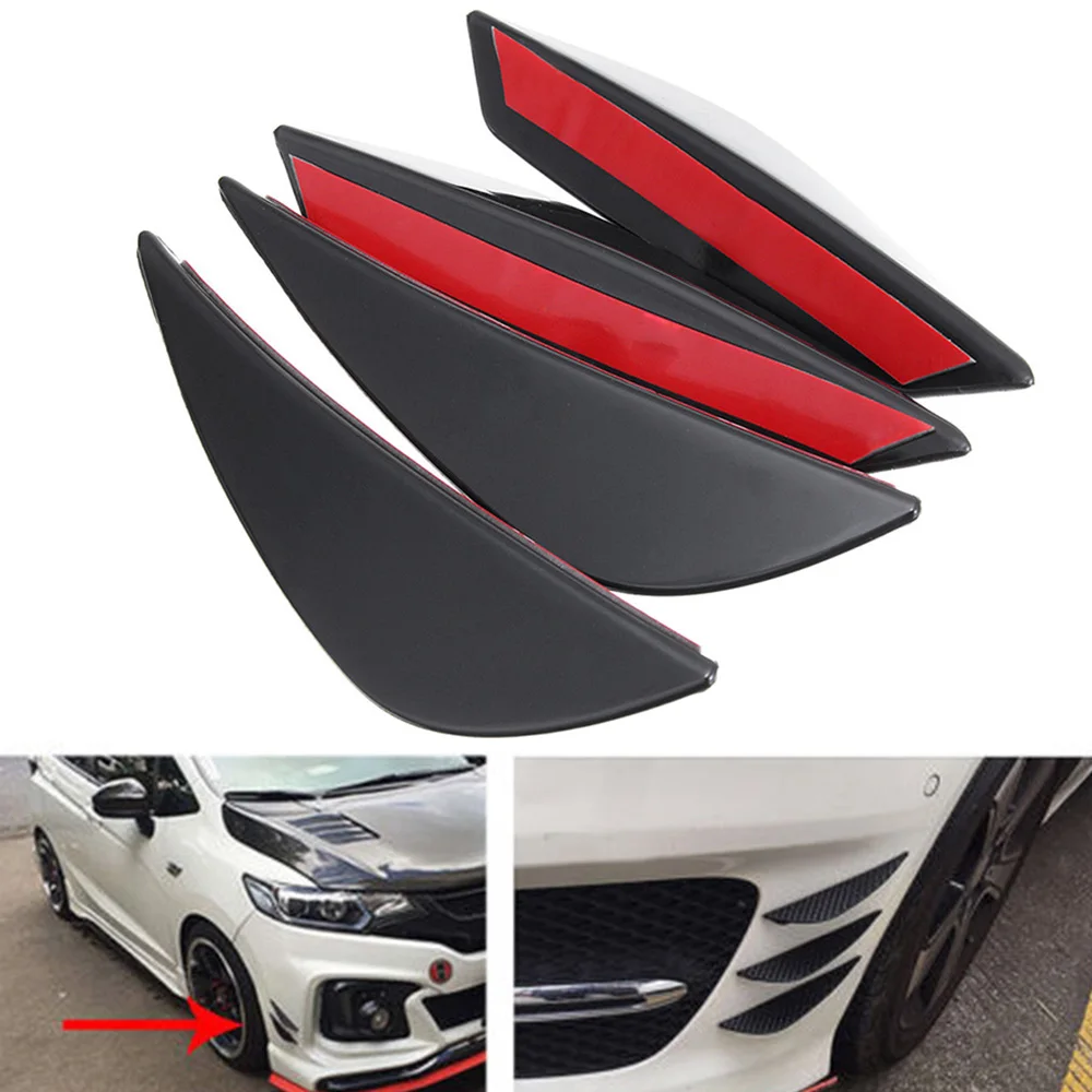 

4x Universal Auto Car Front Bumper Splitter Fins Body Spoiler Wind Knives Replac