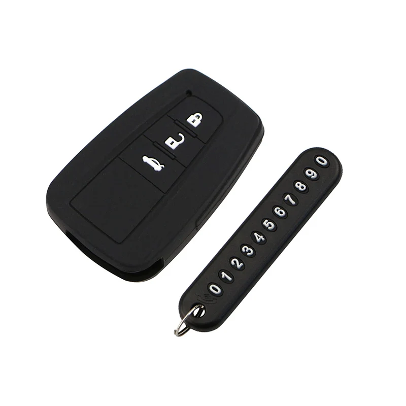 

My Good Car Silicone Car Phone Number Keychain Key Cover Case for Toyota Camry CHR Prius Corolla RAV4 Prado 2017 2018 2 3 Button