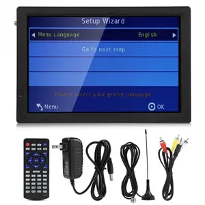 LEADSTAR 14 дюймов цифрового телевидения ATSC Портативный ТВ 1080P HD, совместимому с HDMI видео плеер 110-220V для дома автомобиль ЖК ТВ - изображение