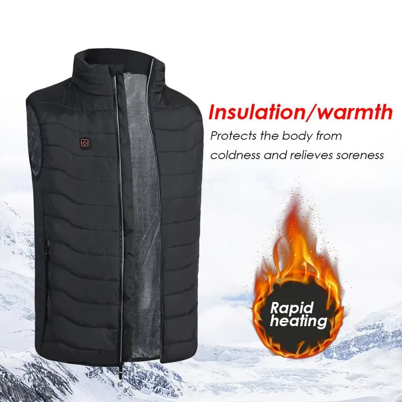 Smart Charging Heating Vest Warm Heating Vest Cotton Jacket Battery Powered Heated Rechargeable Gilet Heat Insulate Waistcoat