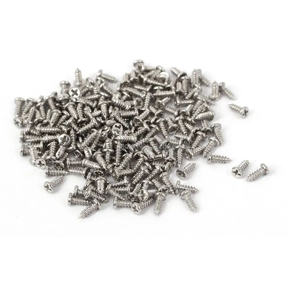 

M1.4x4mm Thread Nickel Plated Phillips Round Head Self Tapping Screws 200pcs