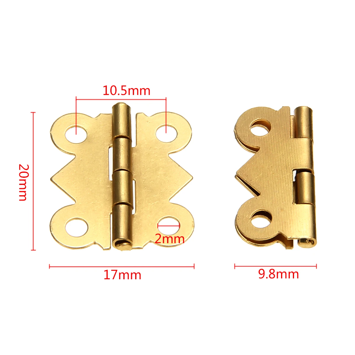 10 piezas de oro Mini mariposa bisagras de Puerta del cajón del Gabinete de la joyería caja de bisagra de muebles s DIY herramientas de Hardware Mayitr